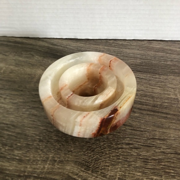 Vtg Carved Onyx Candle Holder - Picture 3 of 13